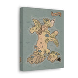 South Island of Mechus Map Canvas Wrap