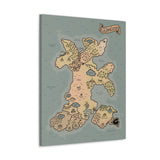 South Island of Mechus Map Canvas Wrap