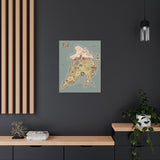 North Island of Tas Map Canvas Wrap