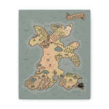 South Island of Mechus Map Canvas Wrap