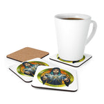 The DM Medallion Corkwood Coaster Set
