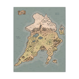 North Island of Tas Map Canvas Wrap