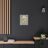 North Island of Tas Map Canvas Wrap