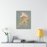 North Island of Tas Map Canvas Wrap