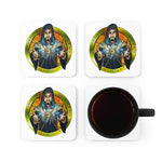 The DM Medallion Corkwood Coaster Set