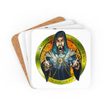 The DM Medallion Corkwood Coaster Set