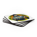 The DM Medallion Corkwood Coaster Set