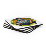 The DM Medallion Corkwood Coaster Set