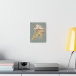 North Island of Tas Map Canvas Wrap