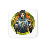 The DM Medallion Corkwood Coaster Set
