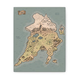 North Island of Tas Map Canvas Wrap