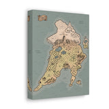 North Island of Tas Map Canvas Wrap